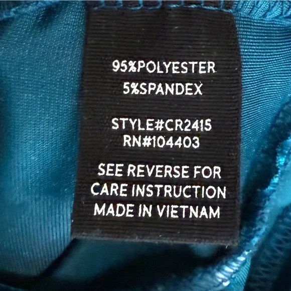 Elegant Teal Velvet Women's Top - Picture 3 of 4